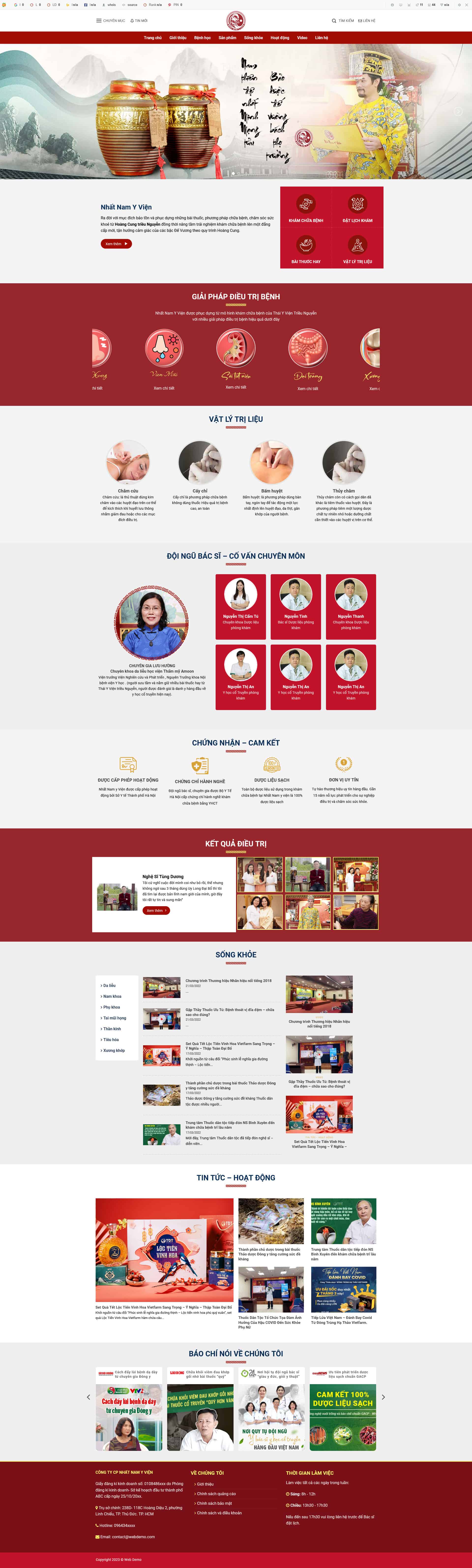 Theme wordpress phòng khám y học cổ truyền